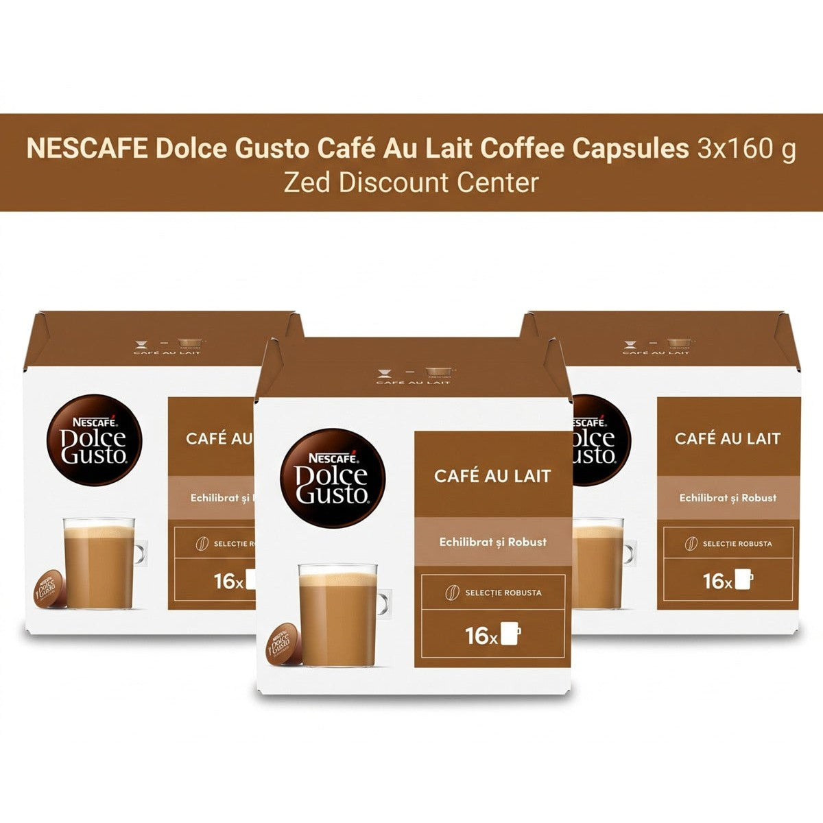 NESCAFE Dolce Gusto Café Au Lait Coffee Capsules 3x160 g