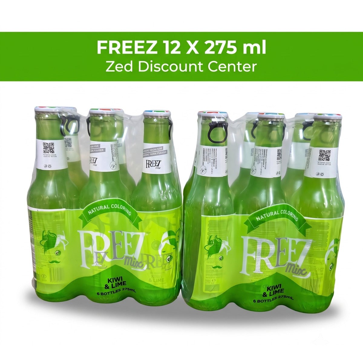 Premium Sparkling Drink | KIWI & LIME 12 x 275ml Pack | Refreshing Beverage