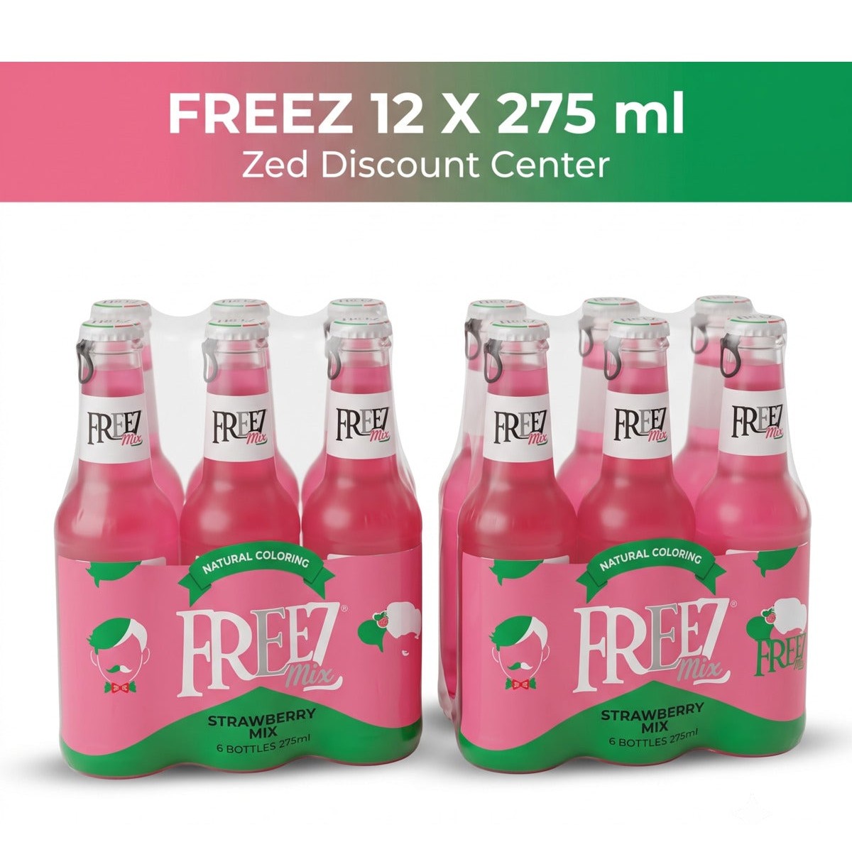 Premium Sparkling Drink | STRAWBERRY MIX 12 x 275ml Pack | Refreshing Beverage