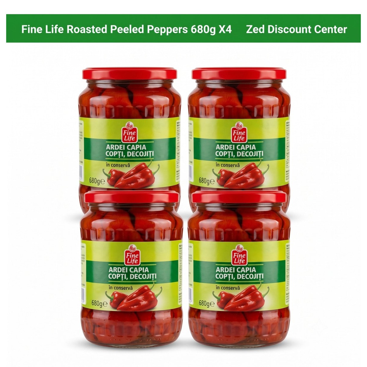 Roasted Peeled Peppers 680g X4