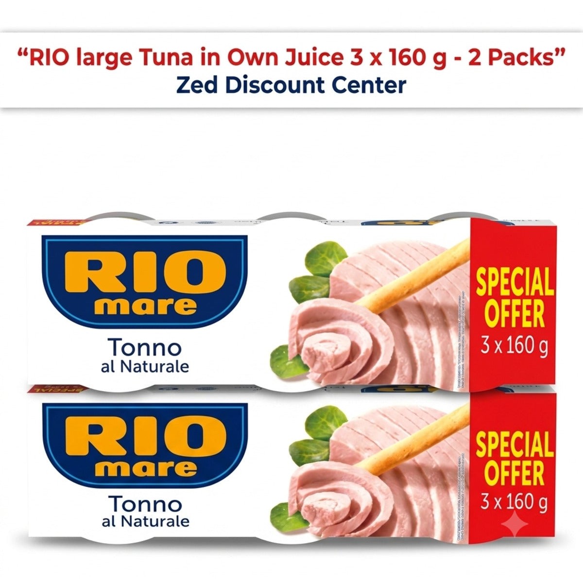 Large Tuna in Own Juice 3 x 160 g - 2 Packs