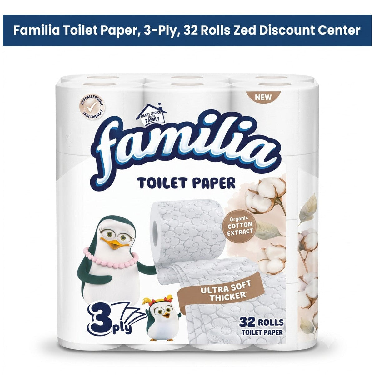 Toilet Paper, 3-Ply, 32 Rolls