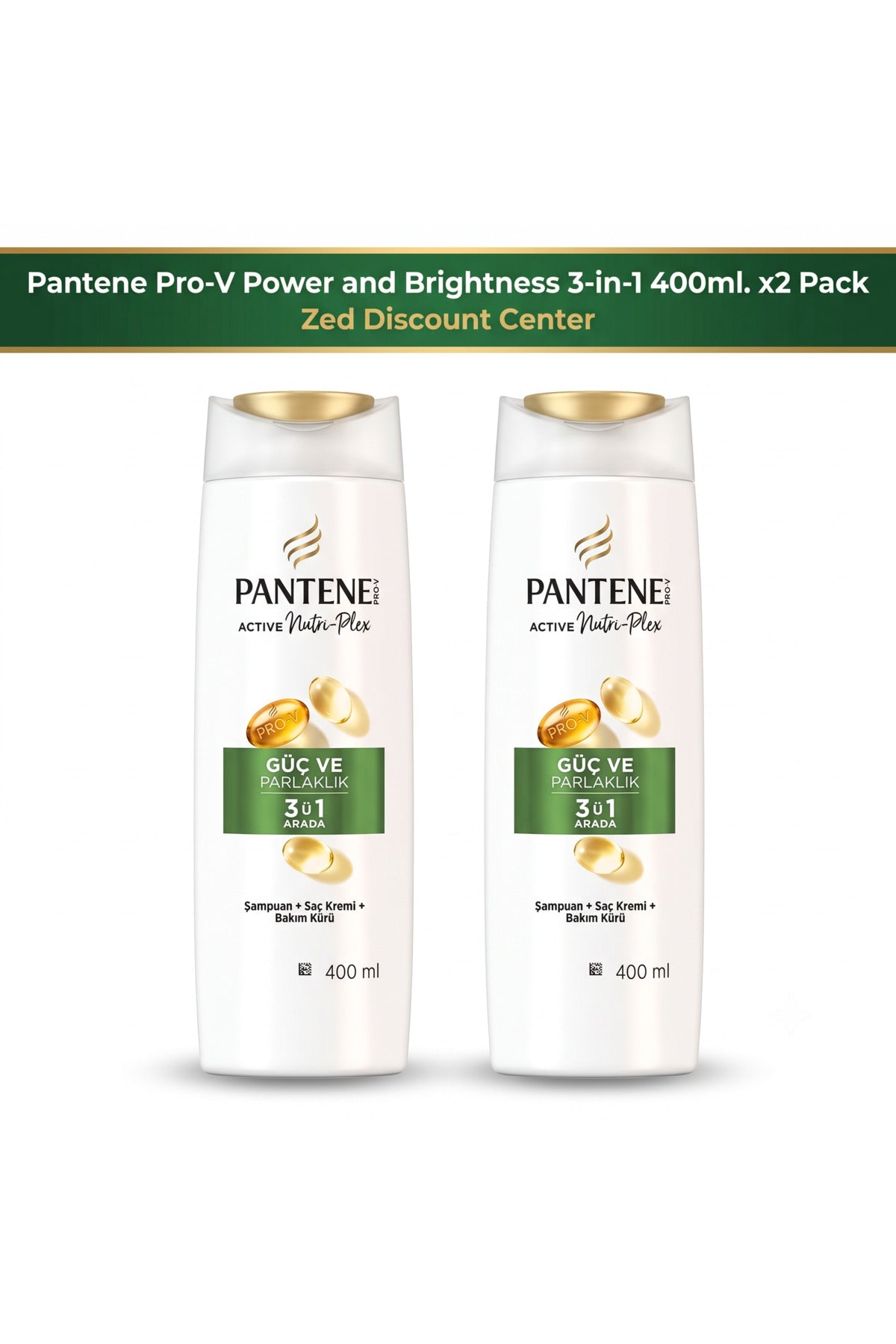 Pro-V Power and Brightness 3-in-1 Shampoo + Conditioner + Treatment 400ml. x2 Pack