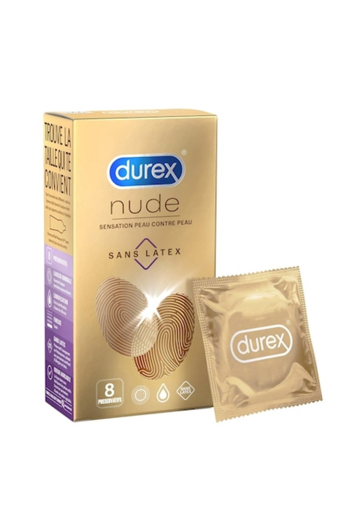 Latex-free condoms, nude color, 8 pieces