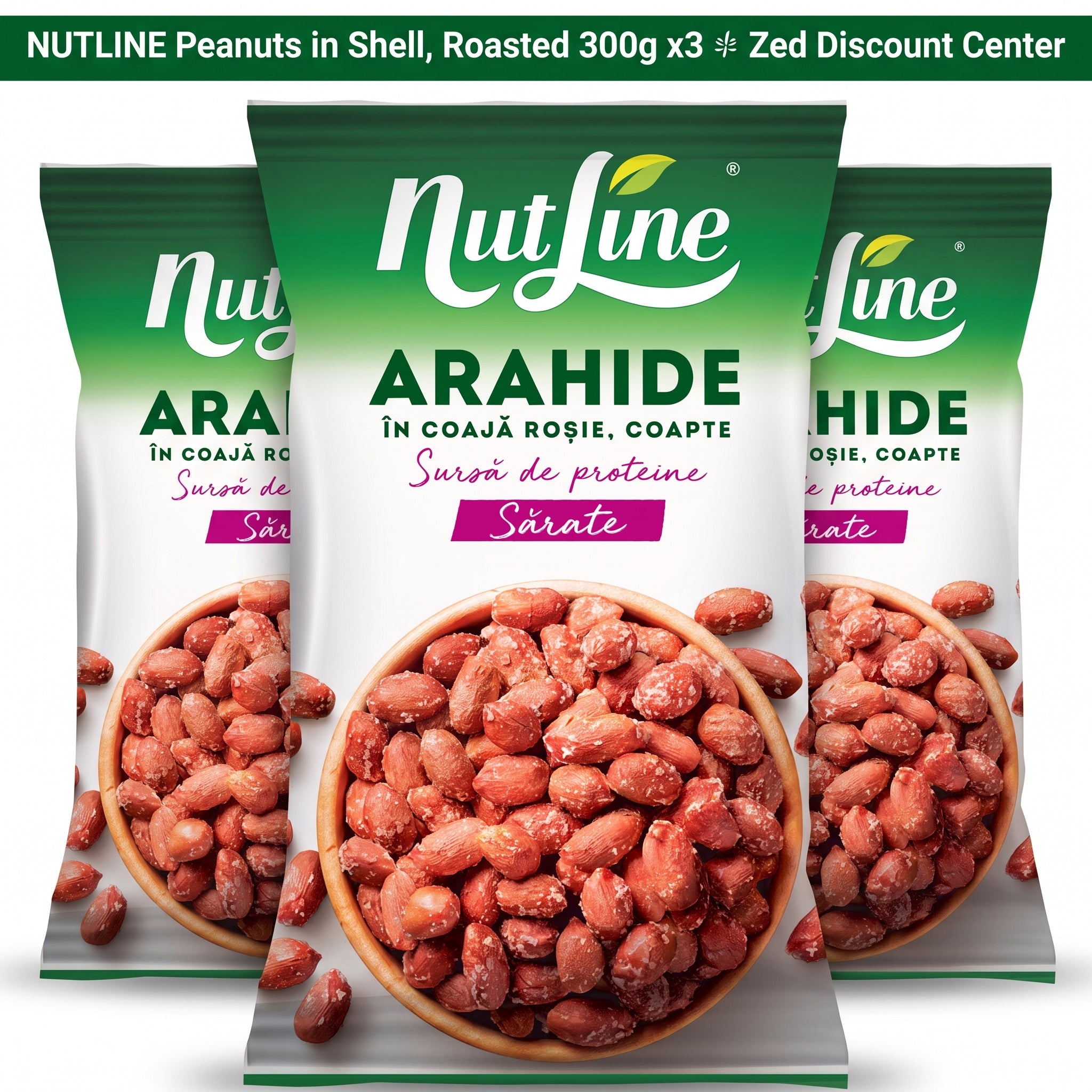 Nutline Peanuts in Shell, Roasted 300g x3