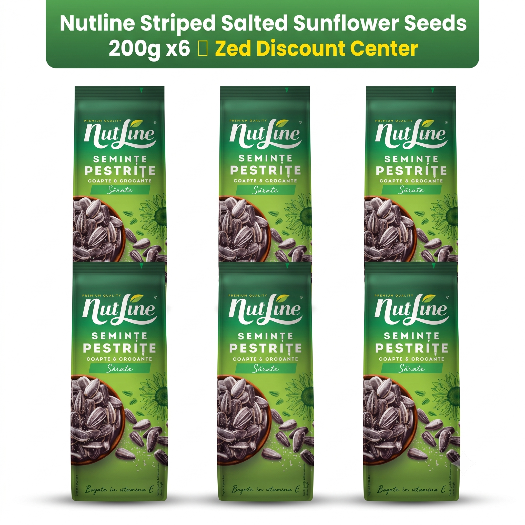 Nutline Striped Salted Sunflower Seeds 200g x6