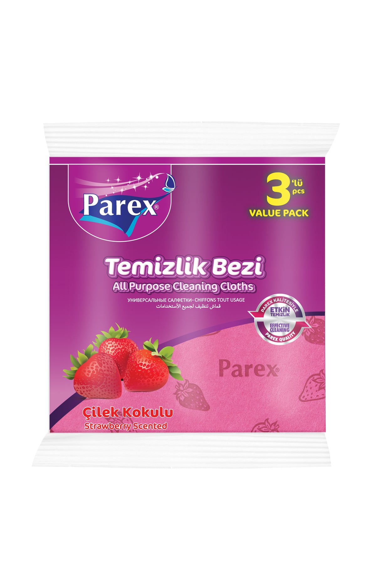 Çilek Kokulu 3'lü Temizlik Bezi