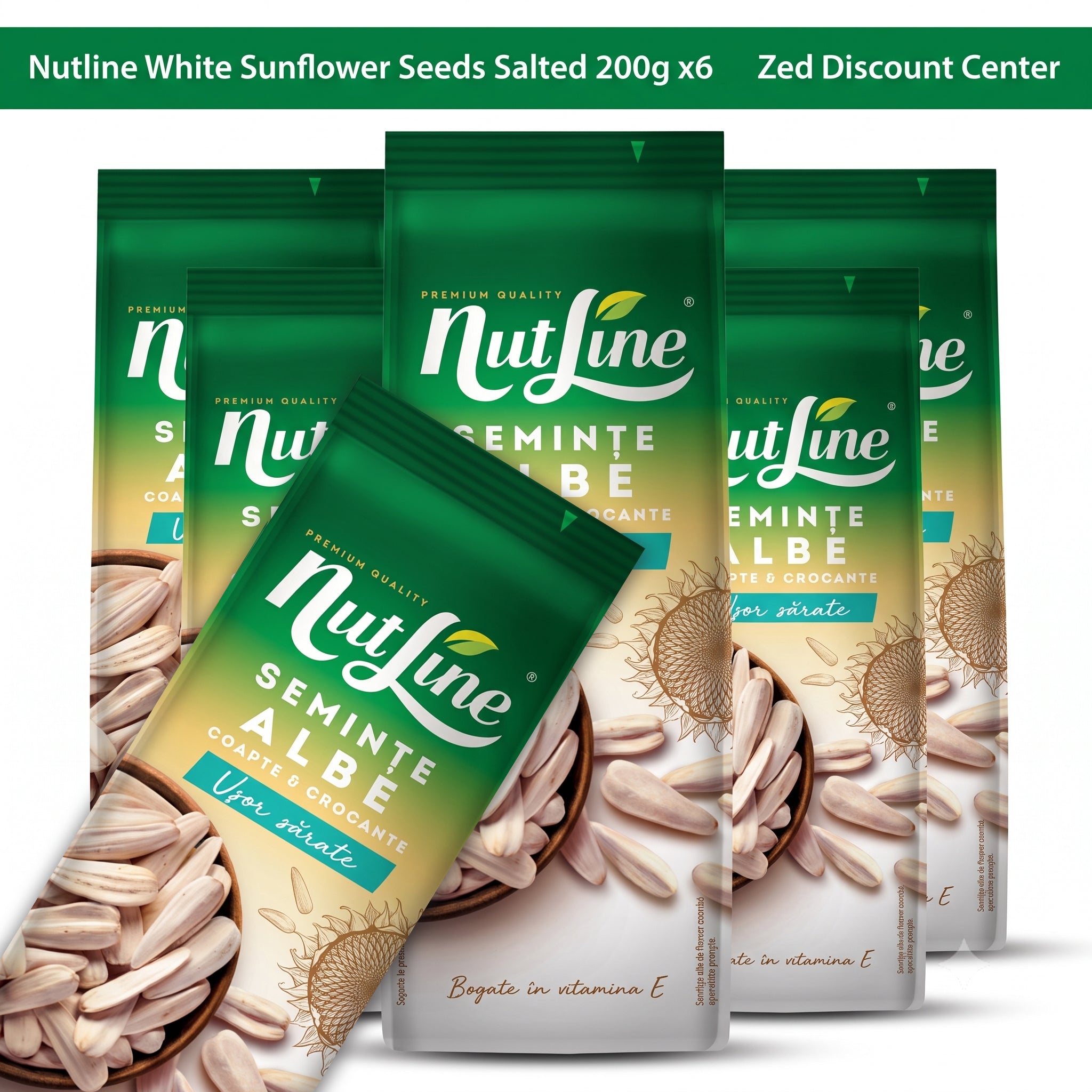 Nutline White Sunflower Seeds Salted 200g x6