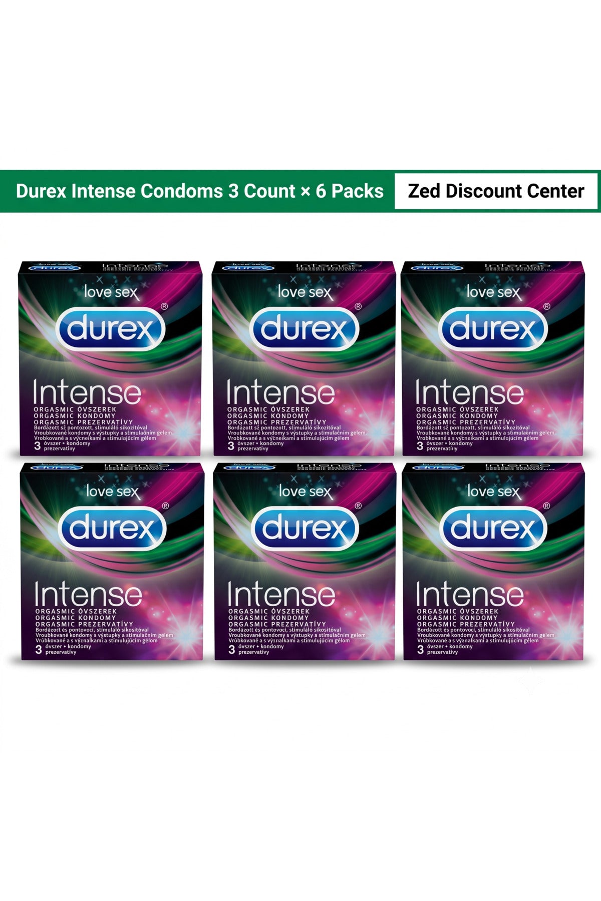 Intense Condoms 3 Count × 6 Packs