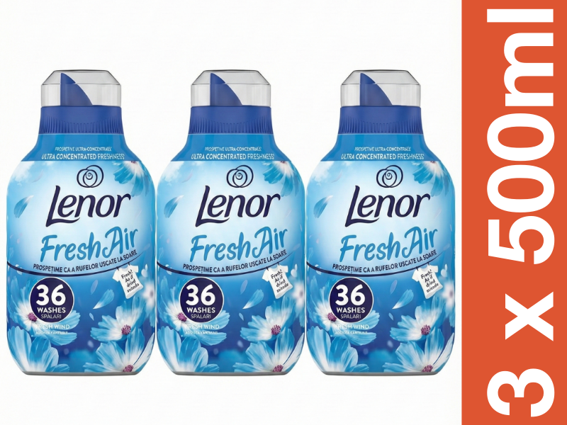 LENOR Fresh Air Fresh Wind, fabric softener, 36 washes, 3 x 0.5L
