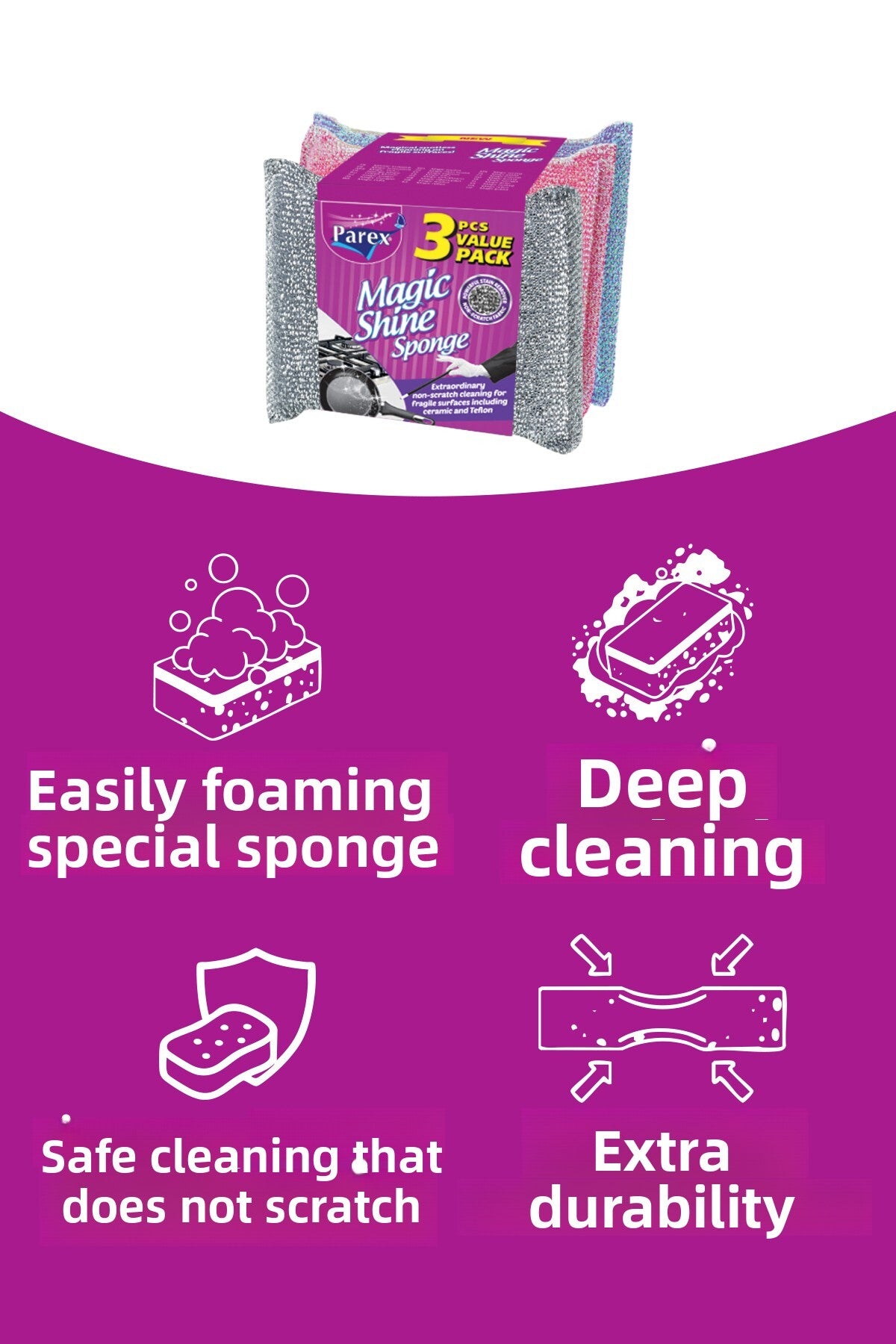 Magic Shine Sünger 3'lü Eko Paket