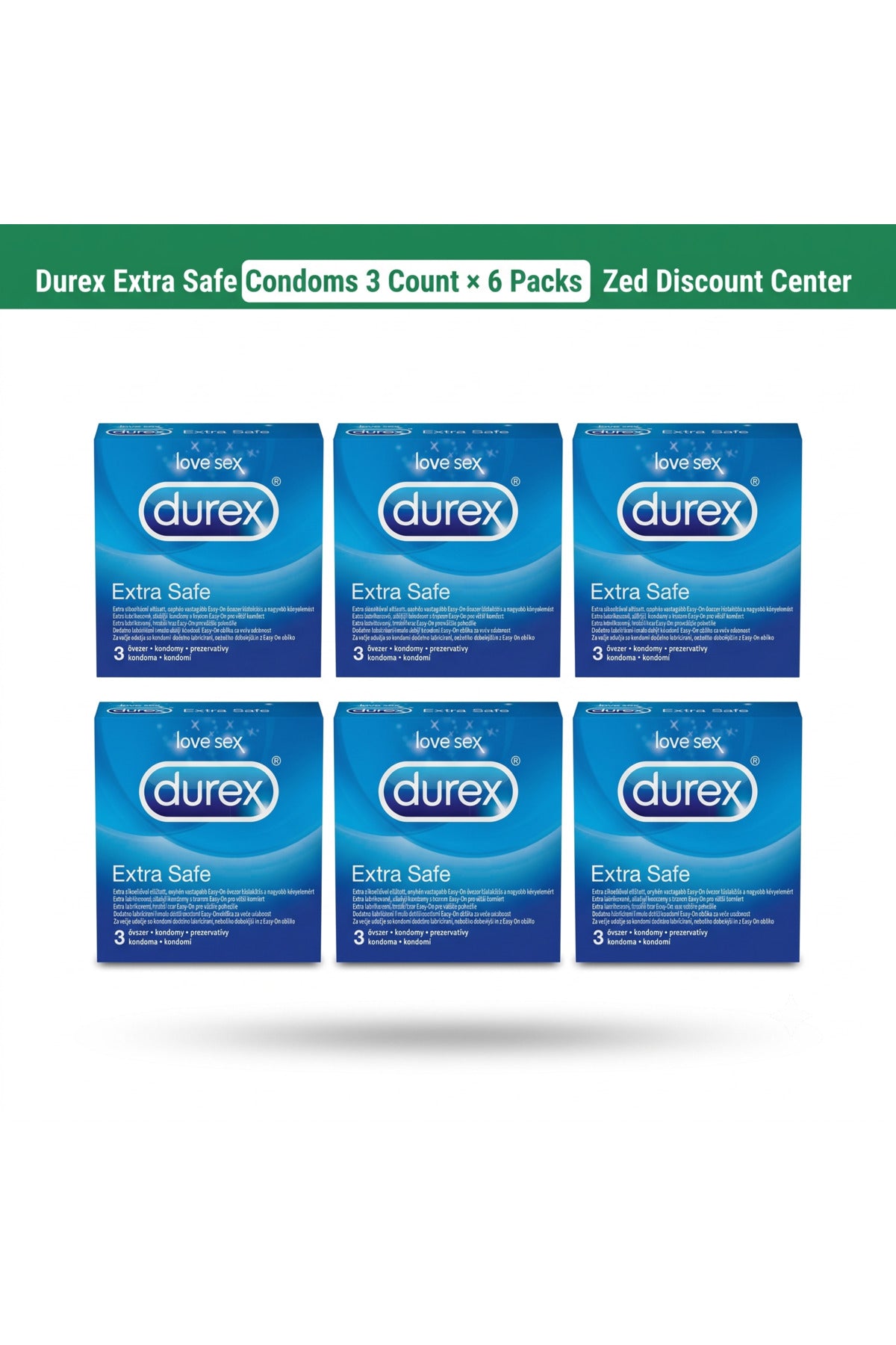 Extra Safe Condoms 3 Count × 6 Packs