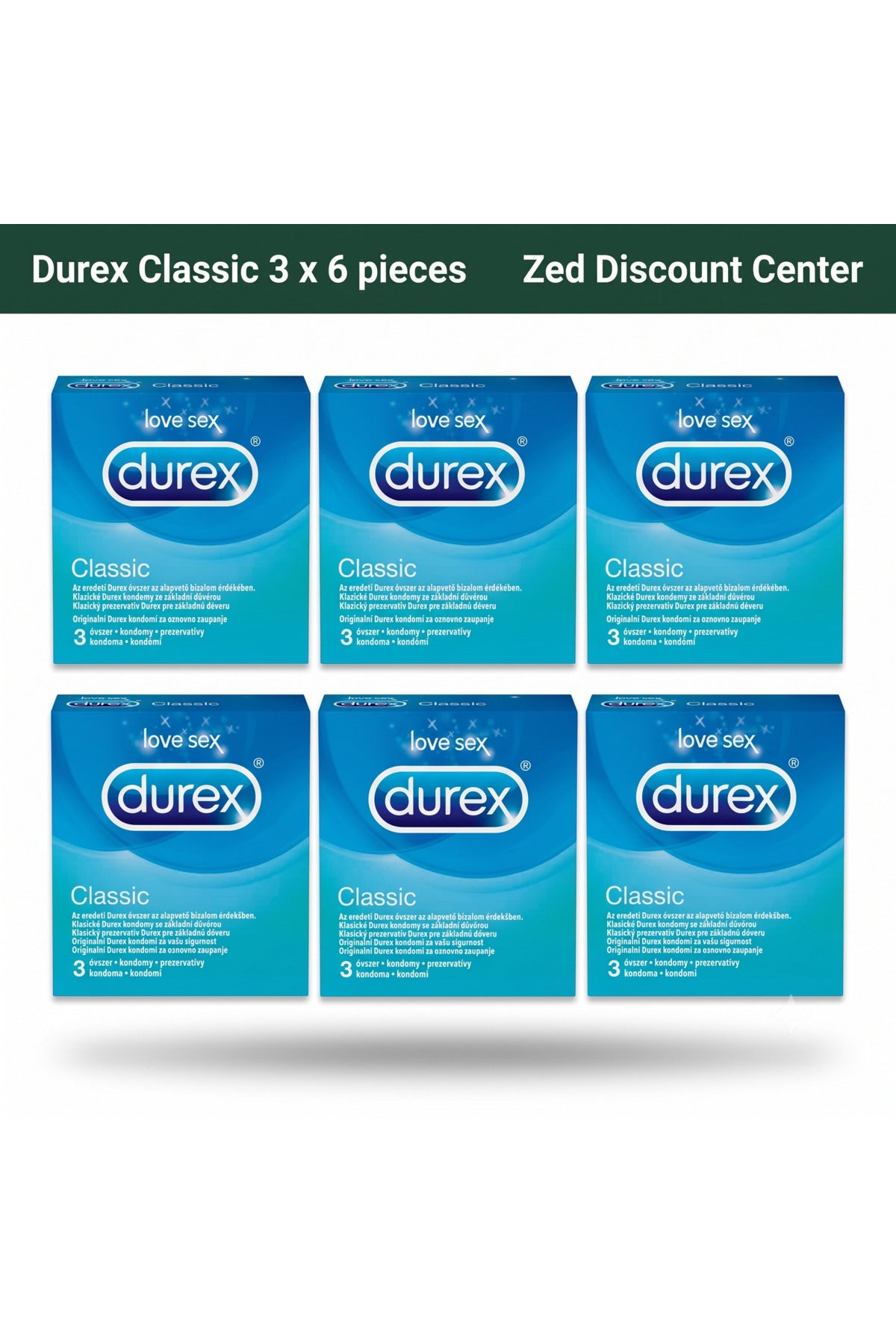Classic Condoms 3 Count × 6 Packs