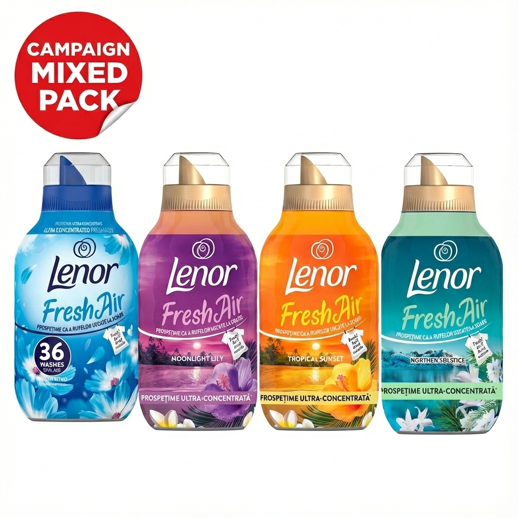 LENOR Mixed Pack, Fabric Softener, 144 washes , 4 x 0.5L