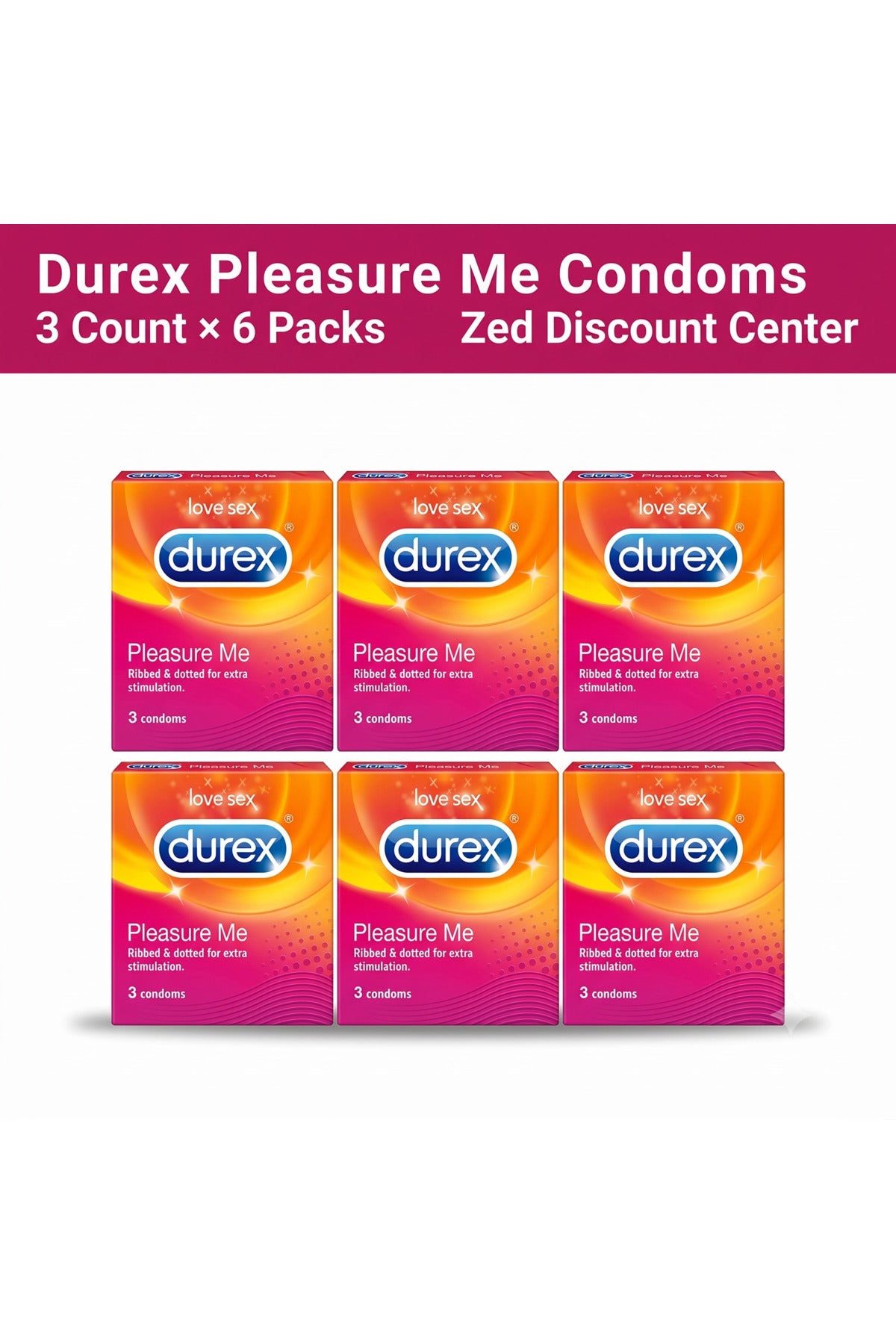 Pleasure Me Condoms 3 Count × 6 Packs