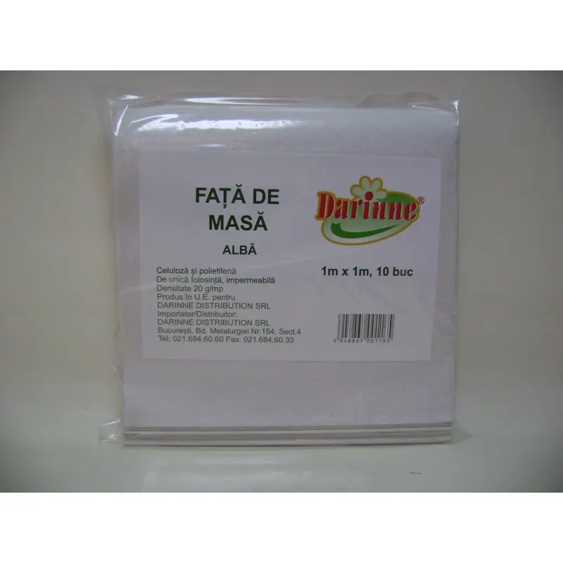 DARINNE Fata de Masa Alba 1 X 1 m