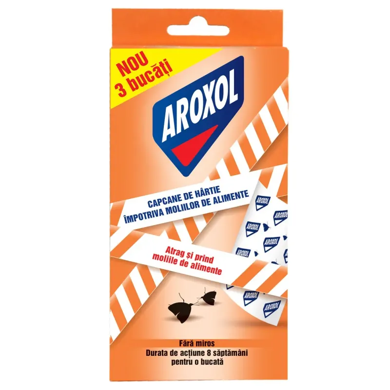 AROXOL Capcane de Hartie Impotriva Moliilor de Alimente 3 bucati