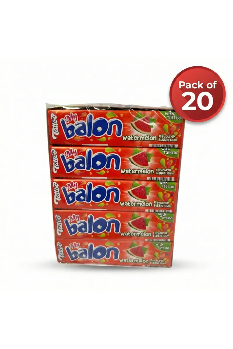 My Balon Fruit Bubble Gum with Tattoos. Delicious flavors & fun inside! - 20 PCS -