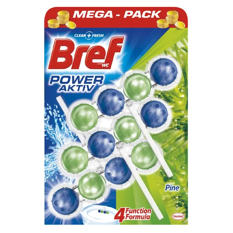 Bref Power Aktiv Set 3 Odorizante Toaleta Pine x 50 g