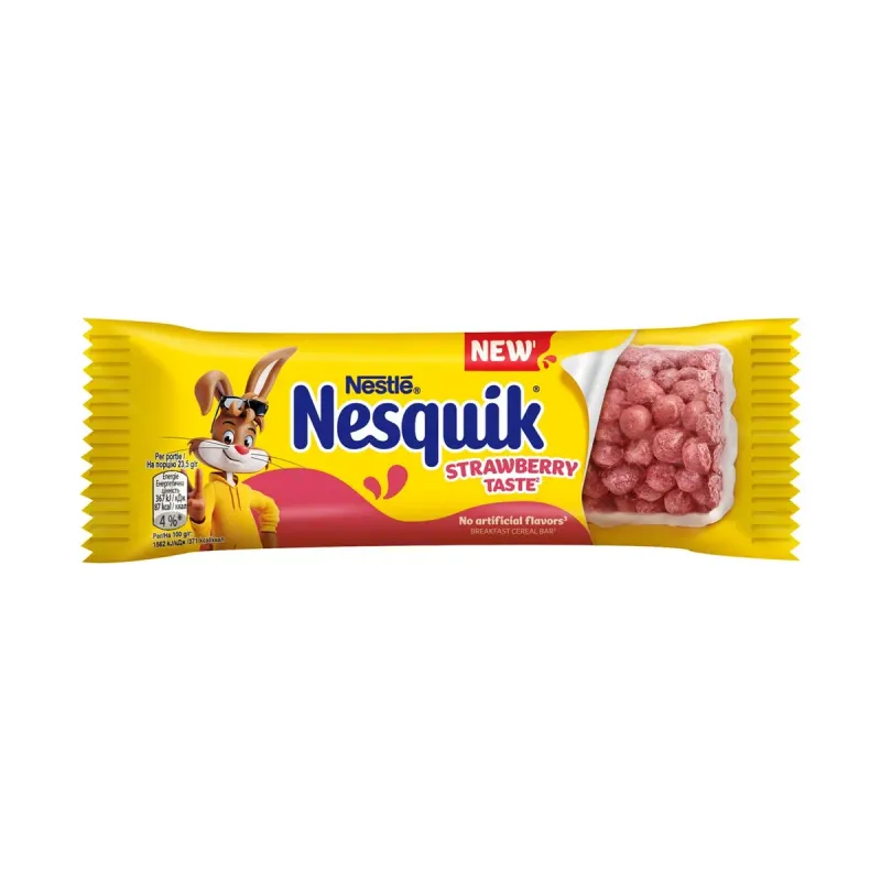 Nestle Baton Cereale Nesquik Capsuni 16 x 23.5 g