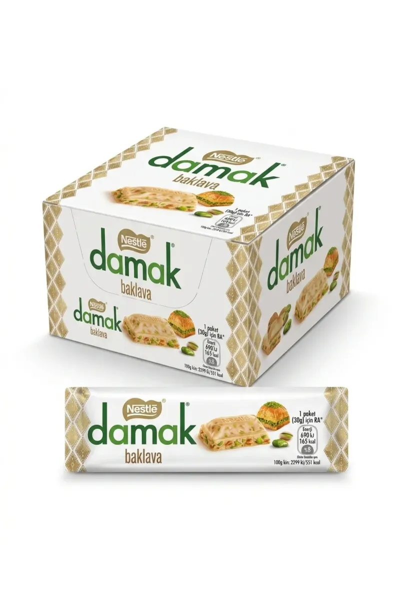 Damak Pistachio Baklava White Chocolate 12 x 30 Gr