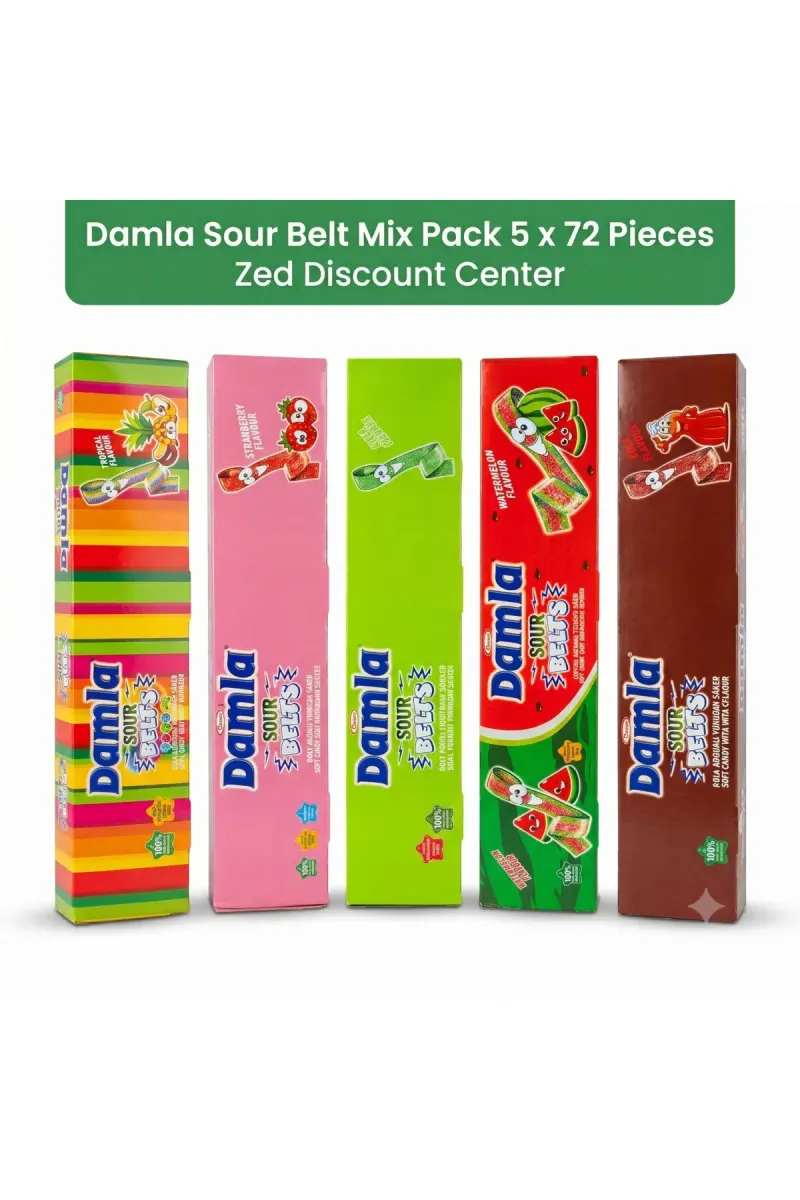 Damla Sour Belt Mix Pack 5 x 72 Pieces