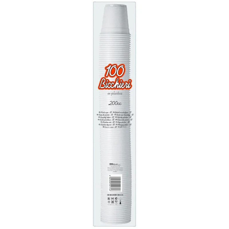 DOPLA Pahare de Plastic 200 ml 100 bucati