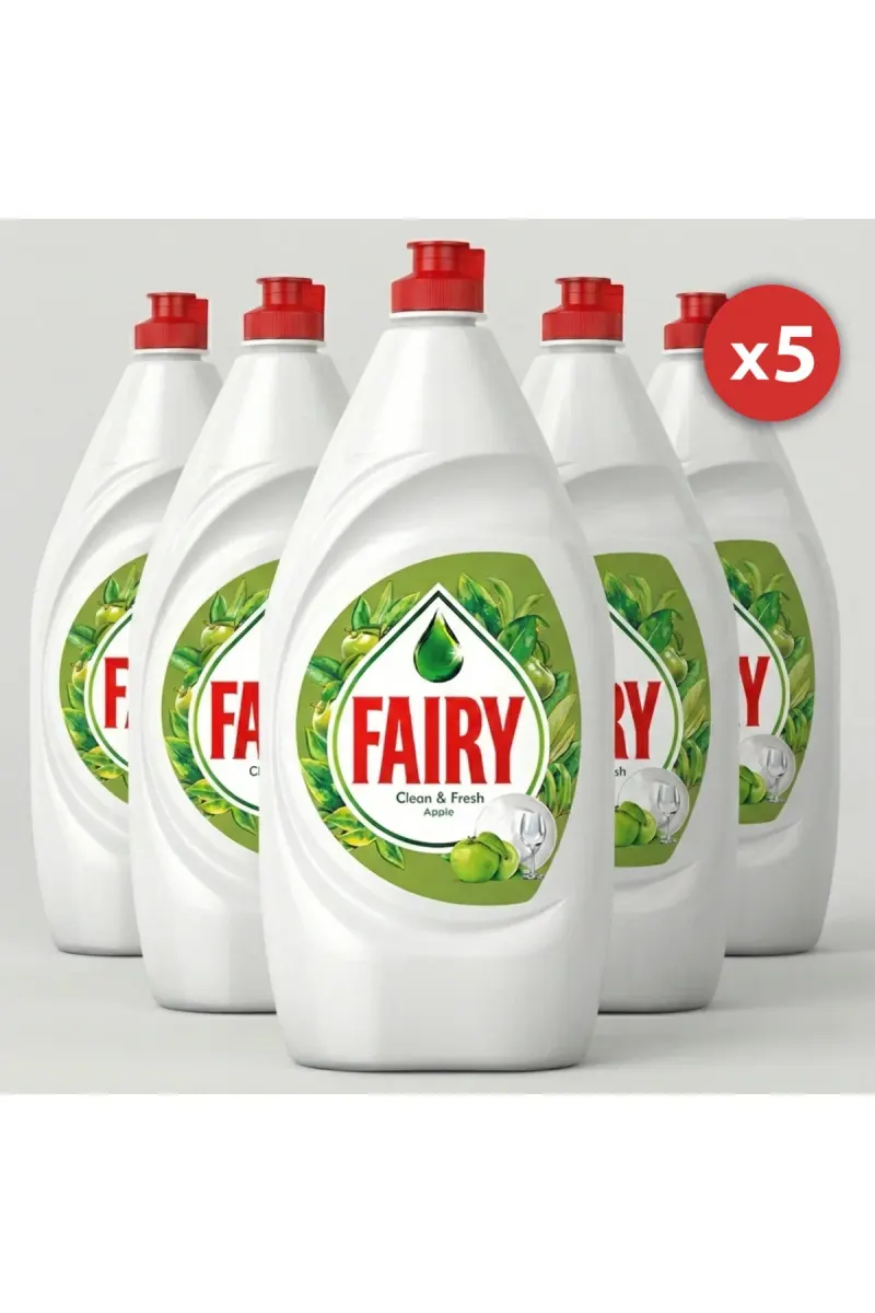 Set of 5 Pieces Liquid Dishwashing Detergent 750ml Apple
