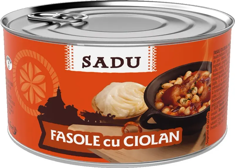 SADU Fasole Cu Ciolan 6 x 400 g