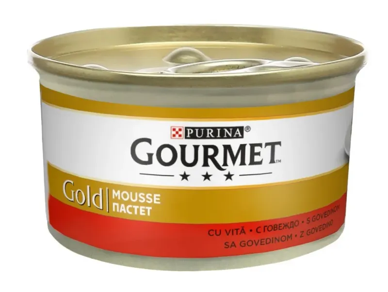 GOURMET Gold Mousse Hrana Umeda pentru Pisici cu Vita 85 g