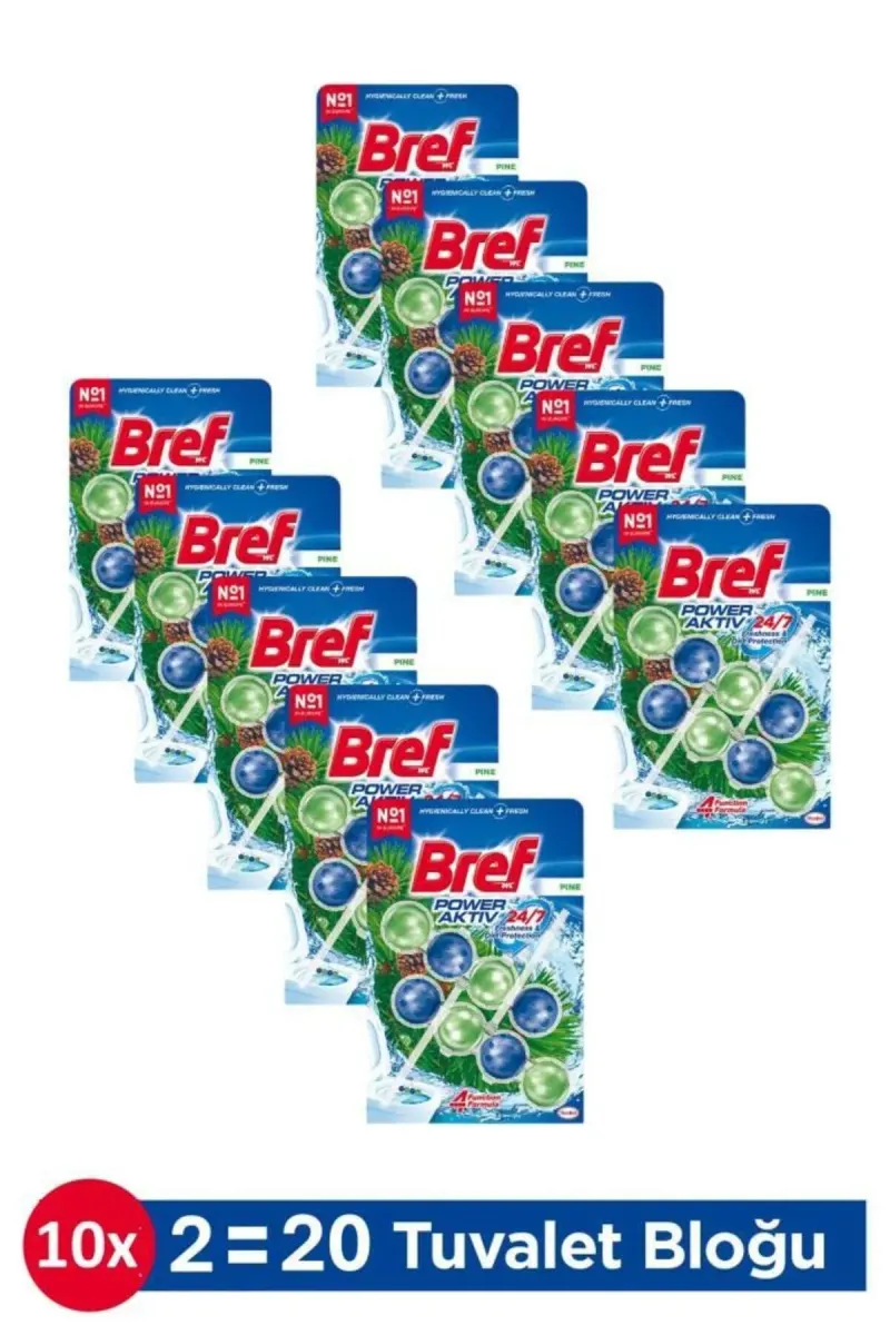 Power Aktiv Pine Scented Toilet Block 10 Pieces Double Pack