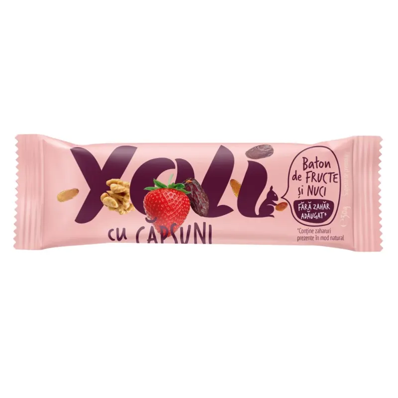 Yoli Baton cu Migdale, Caju si Capsune 30 g