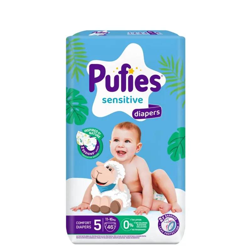 Pufies Fashion & Nature Scutece Nr. 5 pentru 11 - 16 Kg