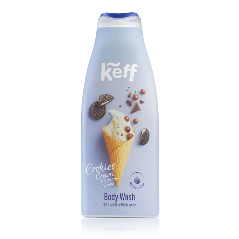 KEFF Gel de Dus cu Parfum Inghetata de Biscuiti cu Crema 500 ml