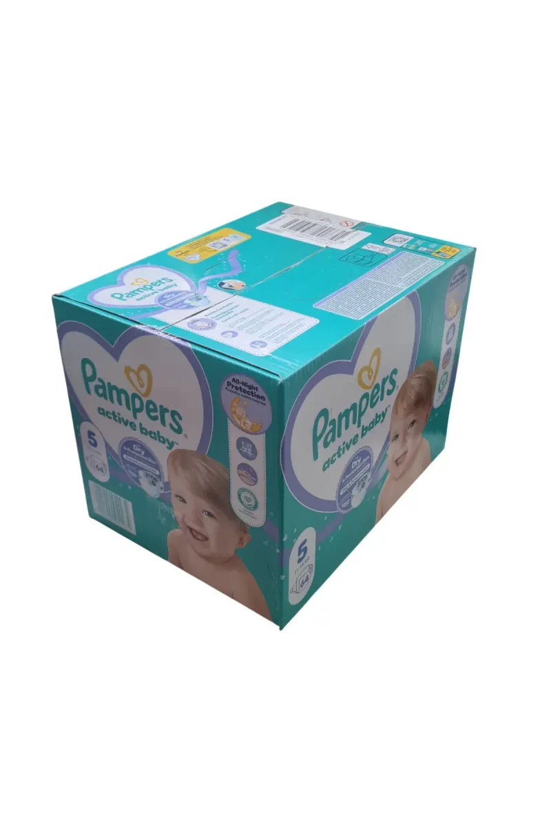 Diapers Box, Active Baby All Night Protection, Size 5, 11-16 Kg, 64 pieces