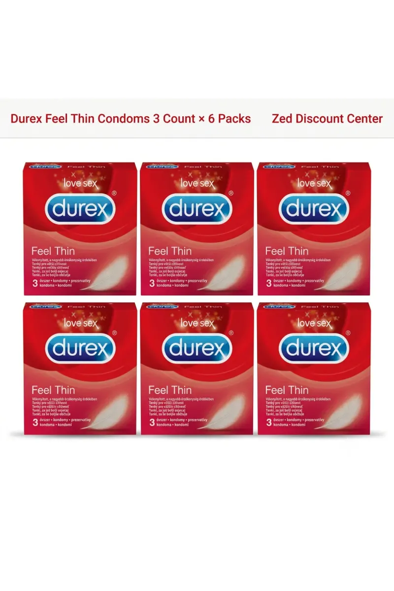 Feel Thin Condoms 3 Count × 6 Packs