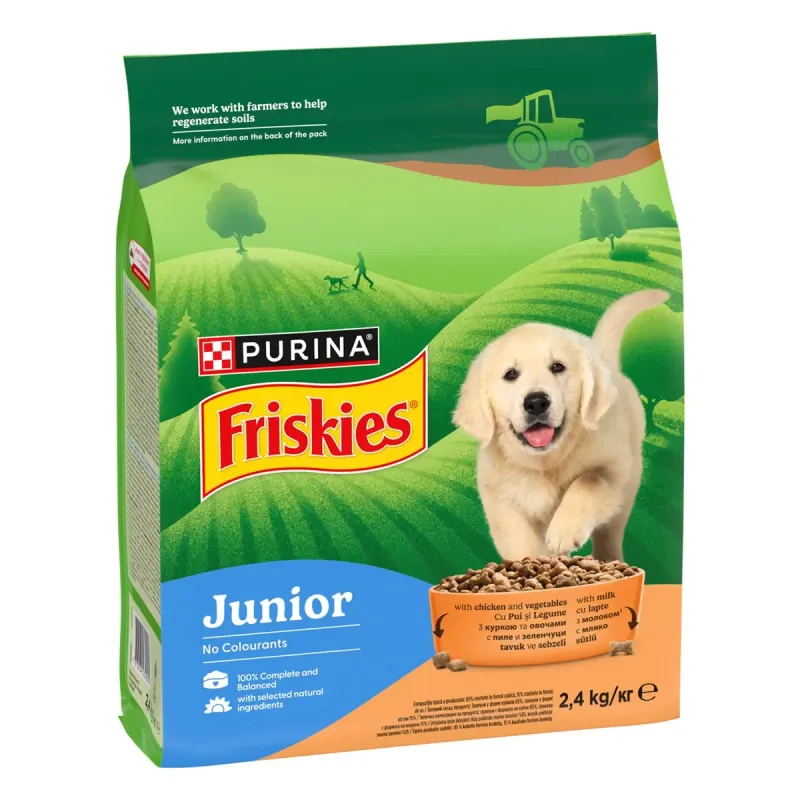 Friskies Junior Hrana Uscata Caine Pui & Legume 2,4 Kg