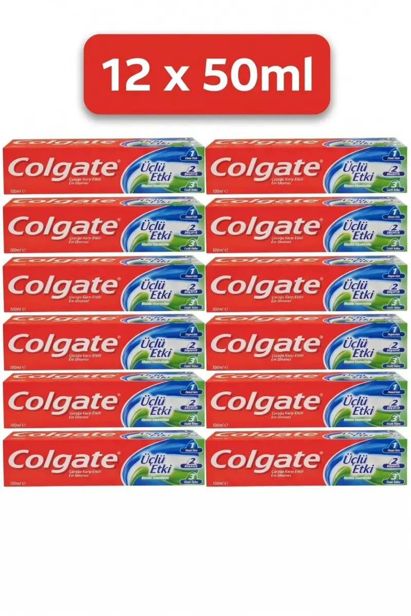 Triple Action Toothpaste (12 x 50ml) - 3-in-1 Whitening & Care