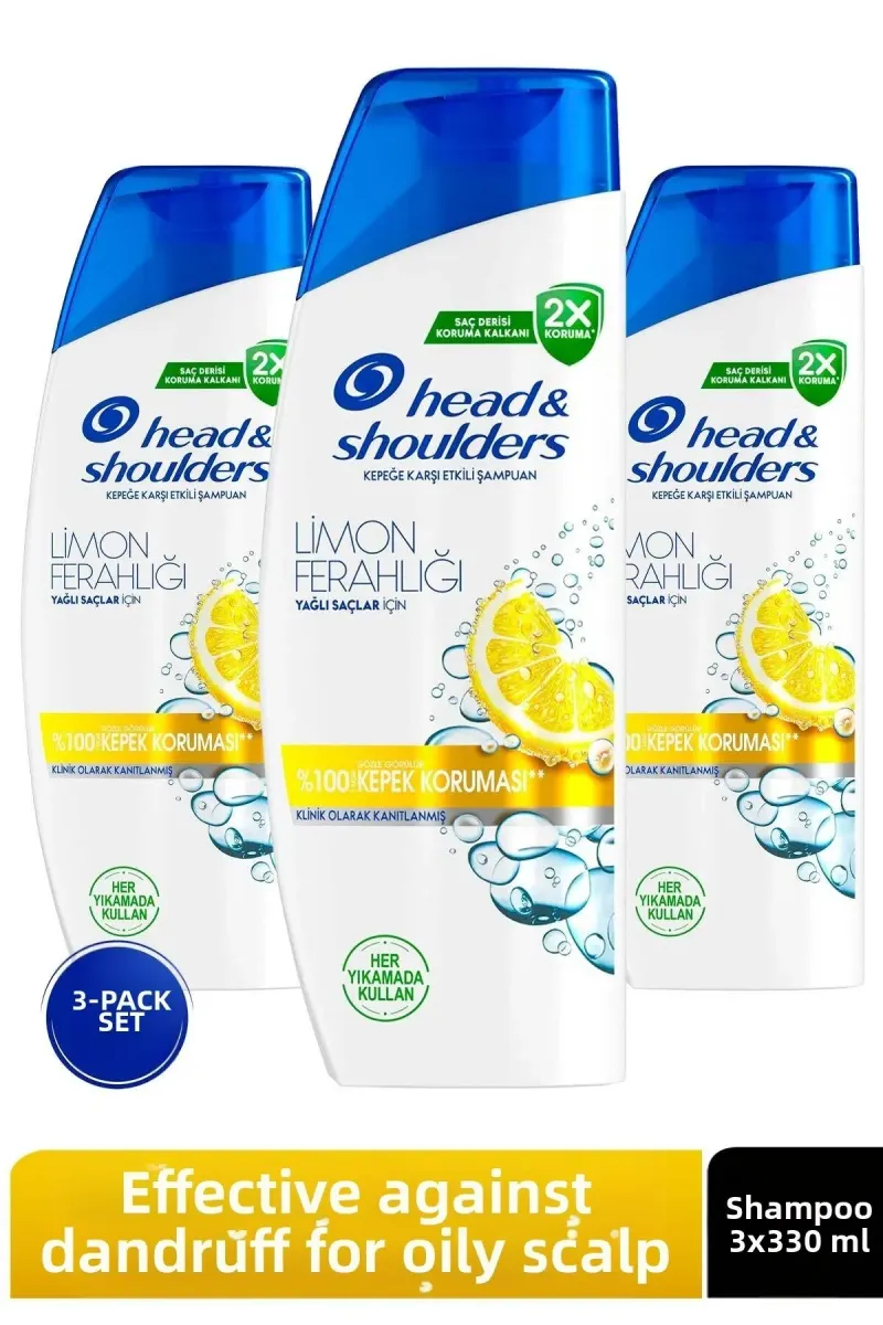 Limon Ferahlığı Yağlı Saçlar İçin Kepek Karşıtı Şampuan 330 ml x 3 Adet