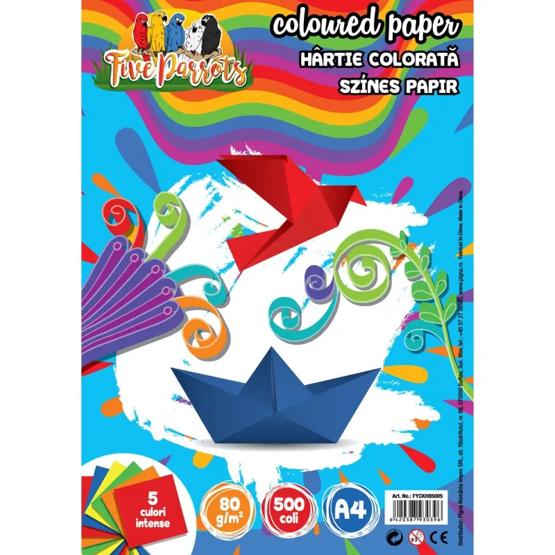 SCHOOL FRIENDLY COLORISTICA Hartie A4 5 Culori 60 coli