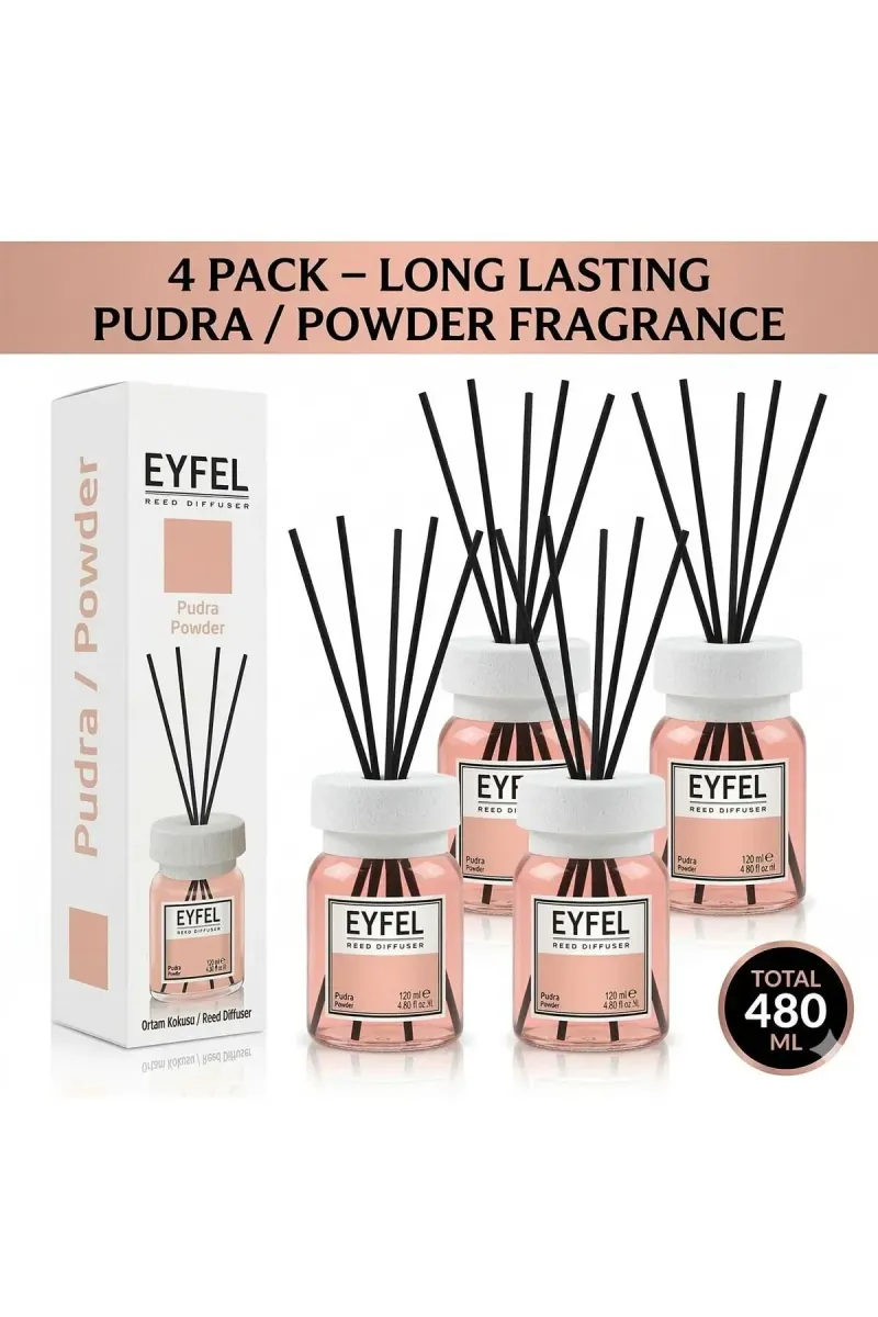 Room Freshener with Sticks, Powder, 120ml x4