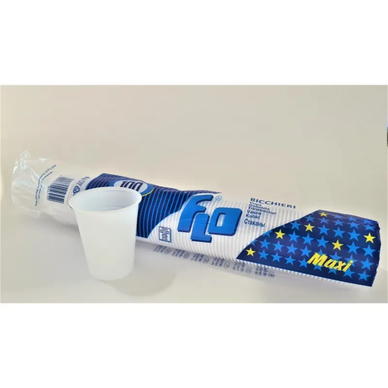 FLO Pahare Albe 200 ml 100 bucati