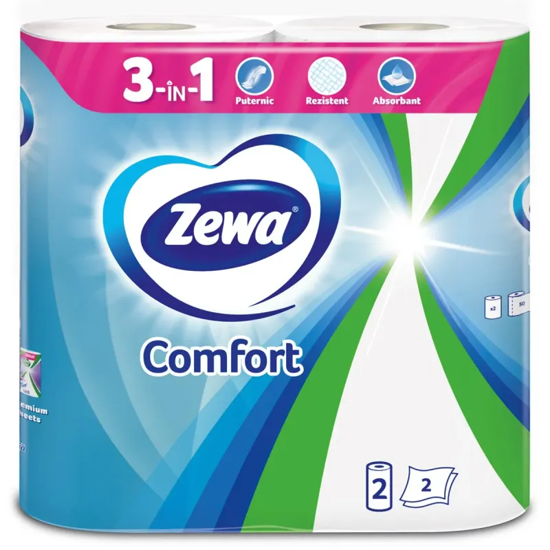 Zewa Comfort Prosop Hartie 2 Straturi 50 Foi 2 Role