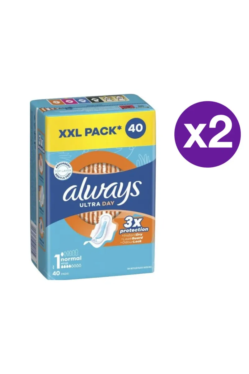 Absorbents Ultra Normal Quattro Pack, 40 pcs x 2