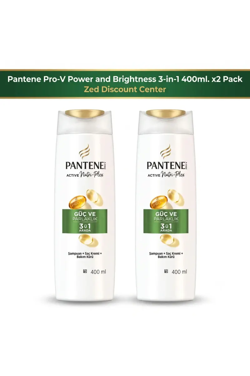 Pro-V Power and Brightness 3-in-1 Shampoo + Conditioner + Treatment 400ml. x2 Pack