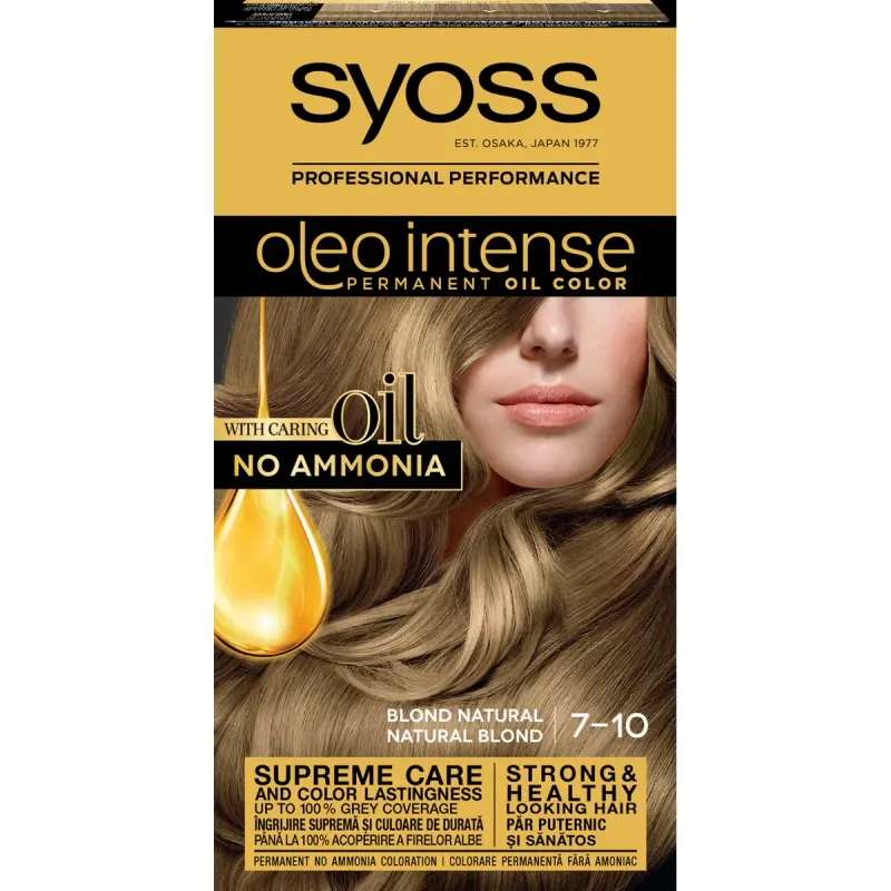 syoss Oleo Intense Vopsea de Par Nuanta 7-10 Blond Natural 115 ml