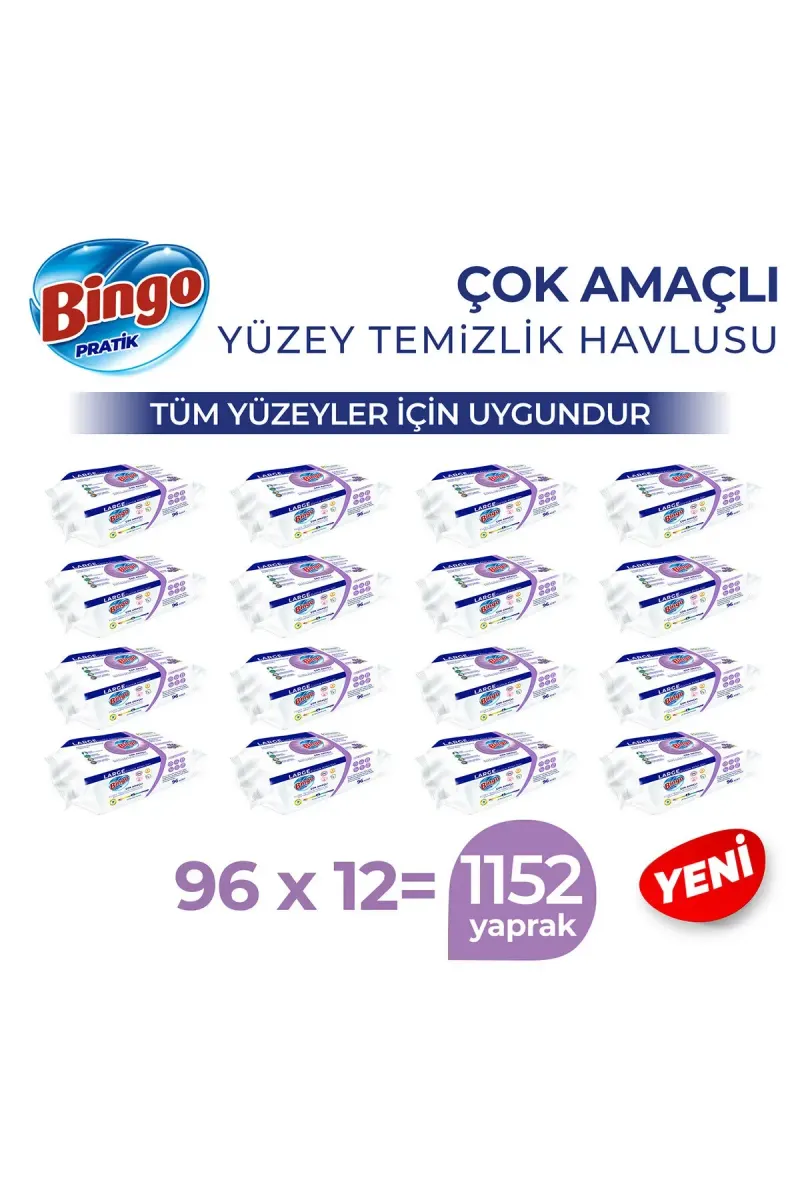 Surface Cleaning Towel, Lavender, 96 Pieces X12 cm (1152 sheets)