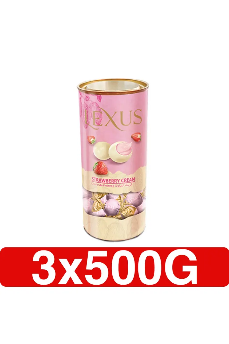 MILKY COMPOUND CHOCOLATE FILLED WITH STRAWBERRY CREAM 3 X 500G