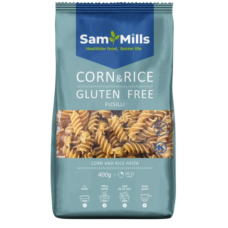 Sam Mills Paste Spirale din Porumb & Orez fara Gluten 400 g
