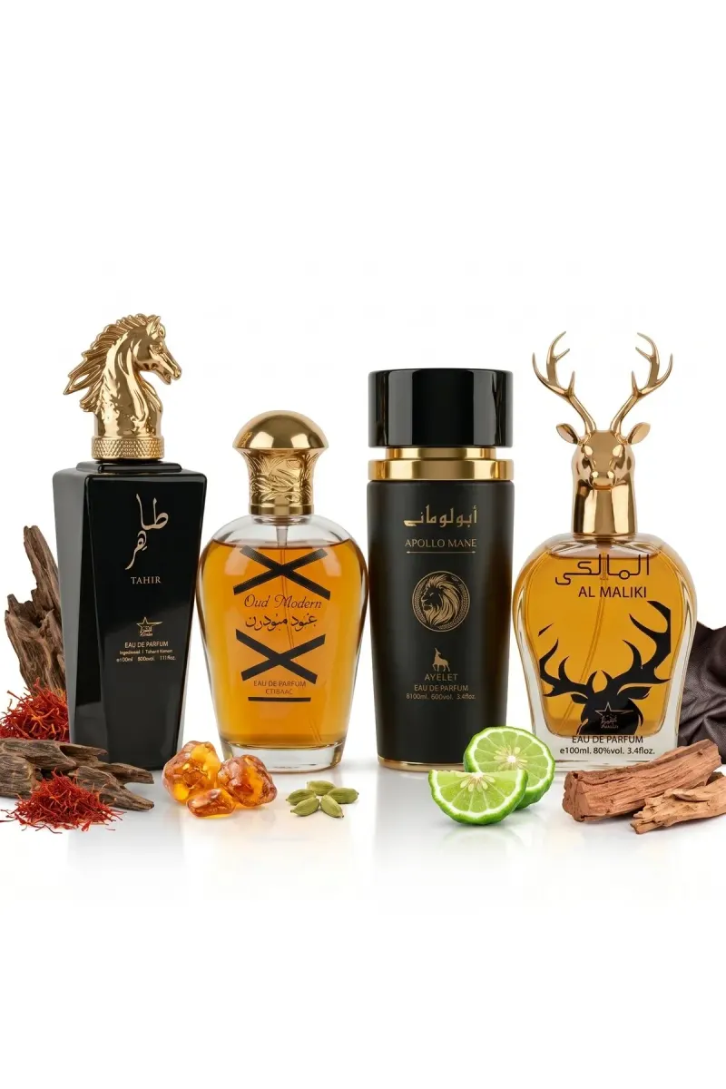 Set of 4 Oriental Men's Perfumes100ML - Tahir + Oud Modern + Apollo Mane + Al Maliki